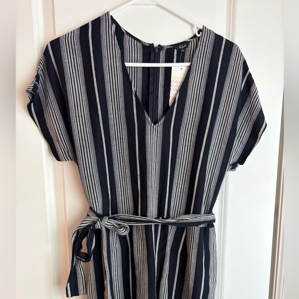 Rails Angela v neck jumpsuit in mediterranean stripe with matching belt - Picture 4 of 13
